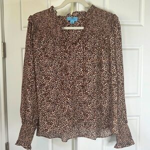 nwt ✨ HP ✨ CECE Animal Print Sheer Blouse